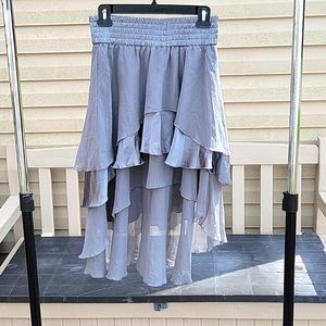 Grey Asymmetrical Ruffle Skirt Size 6